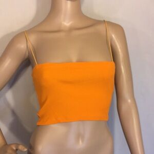 Orange Knit Crop Tube Top by Zara, Sz M
